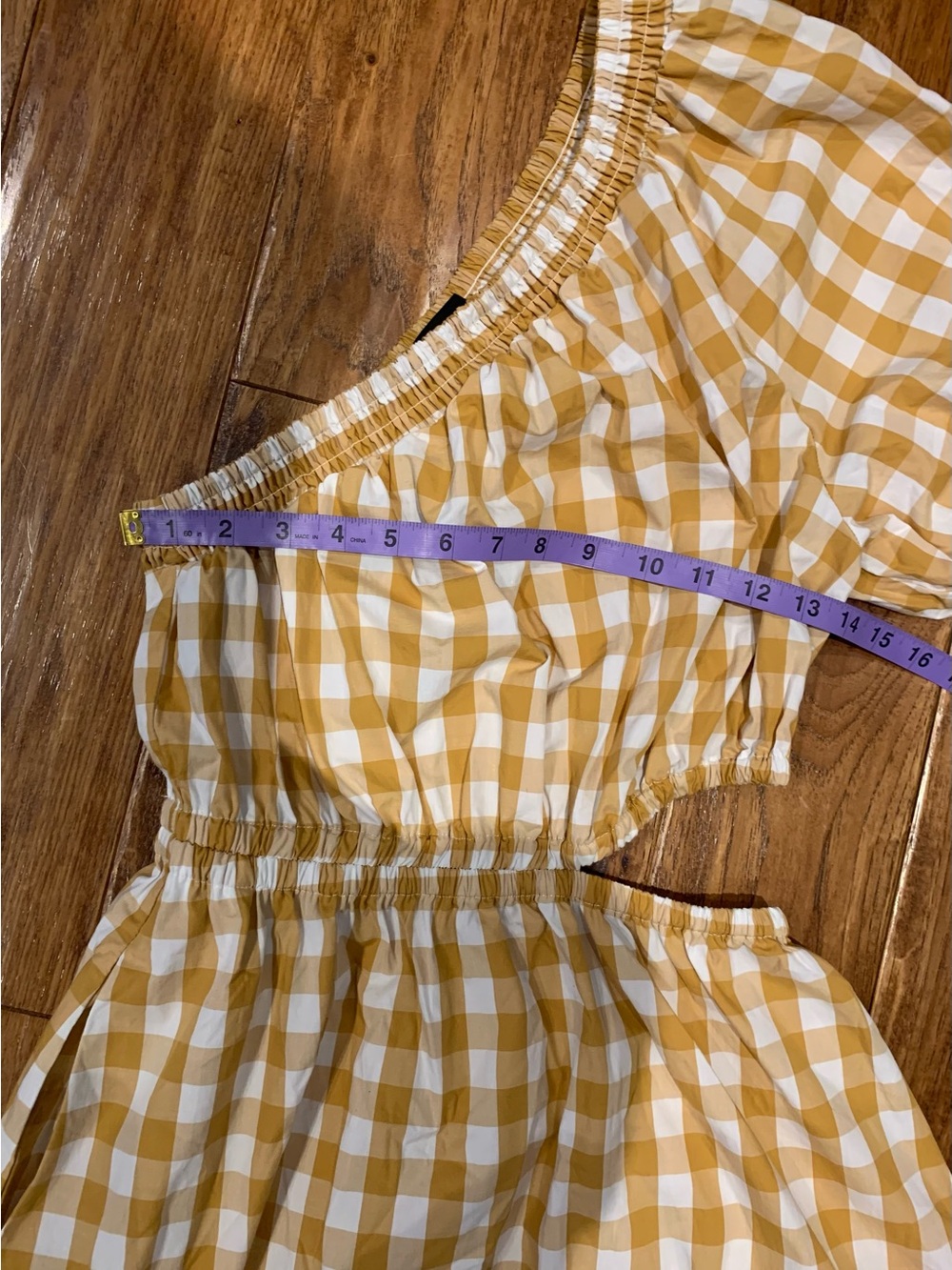 Who What Wear Off-Shoulder Yellow Gingham Midi Dress - Picture 12 of 15
